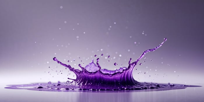 Stunning Purple Liquid Splash Abstract Art photo