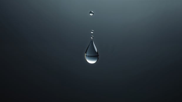 Falling drop of water in the form of a triangle on dark background photo