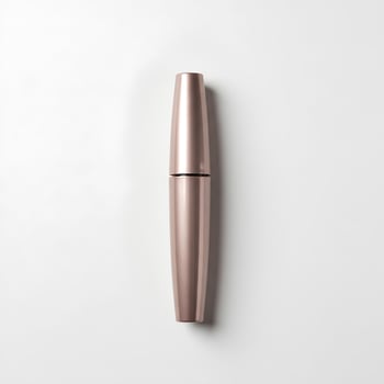 mascara tube on white background top view flat lay photo