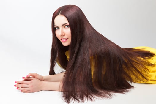 Beautiful Girl with long thick hair photo