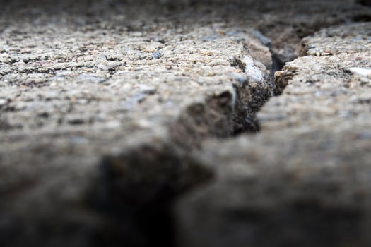 The Cracked and separated of concrete floor photo