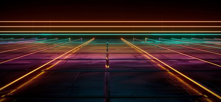 Neon Grid Futuristic Pathway photo