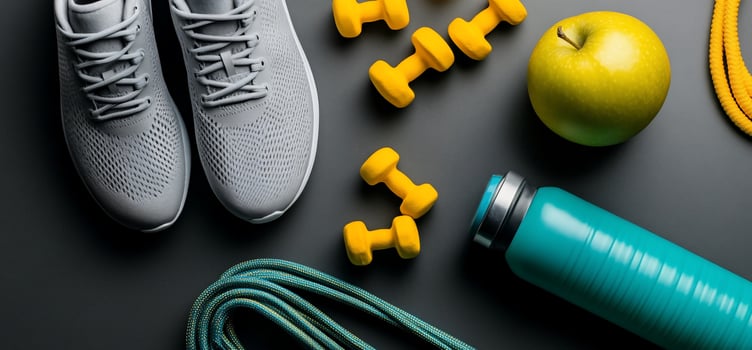 Fitness essentials laid out photo