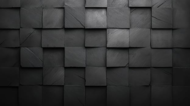 Textured black wall with square tiles creating modern and elegant look photo