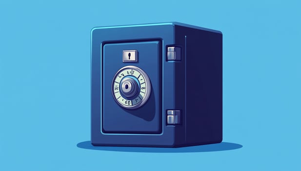 Secure steel safe with combination lock photo