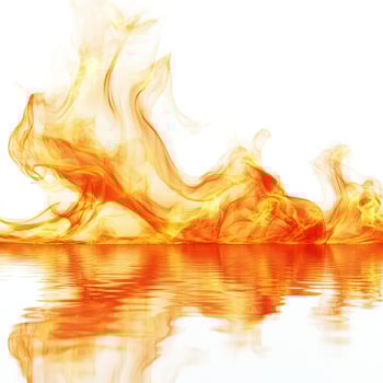 Fire flames smoke in water photo