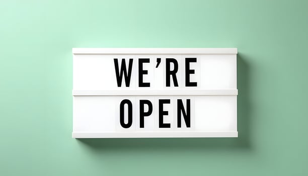 We're Open Sign photo