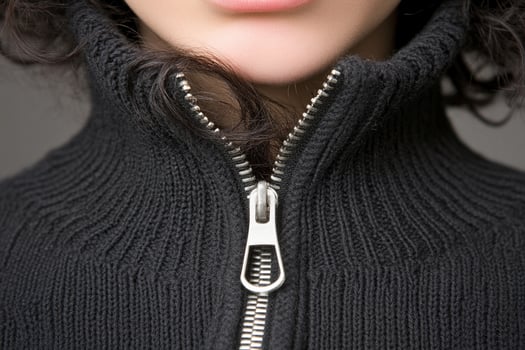 A close up of a woman wearing a black sweater photo