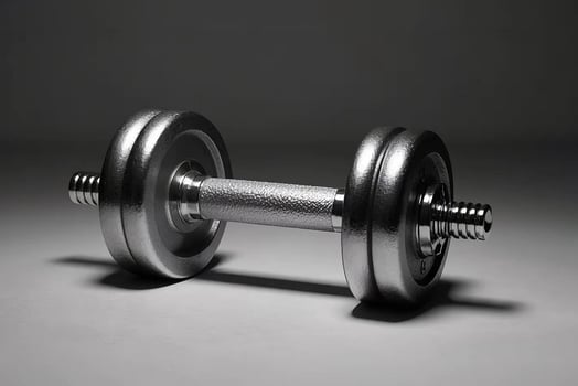 dumbbell on black background photo