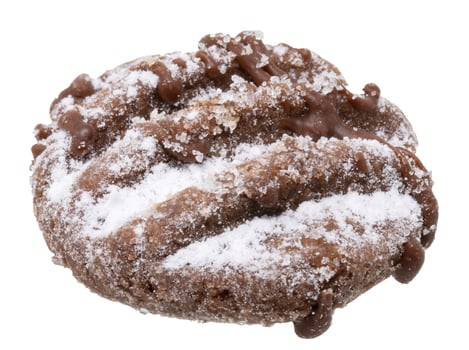 Crispy brown shortbread with chocolate photo