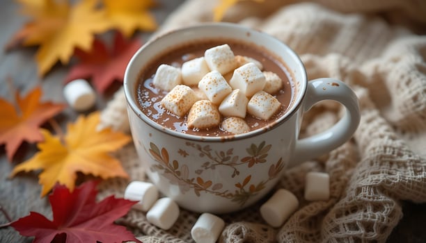 Autumn Hot Chocolate with Marshmallows photo