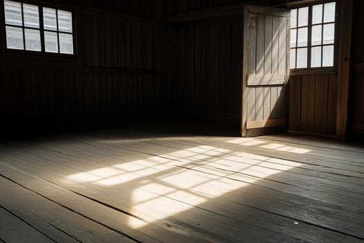 A room with a door and a window photo