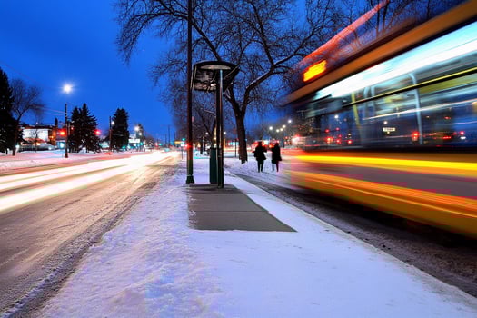 A bus driving down the road photo