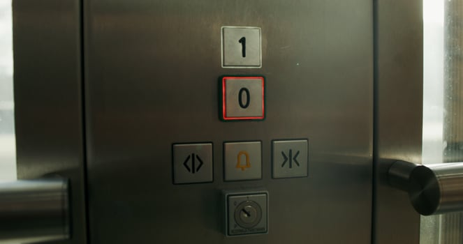 Close-up of the floor selection buttons in the elevator, there are no people photo