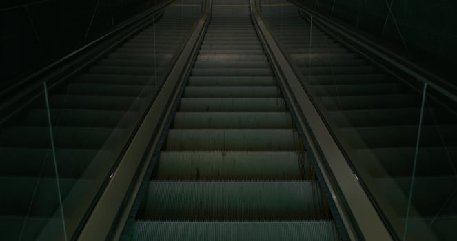 Escalator in the subway photo