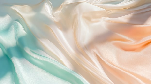 A close up of a colorful silk fabric photo