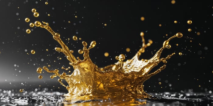 Golden Liquid Splash - A Stunning Abstract Composition photo