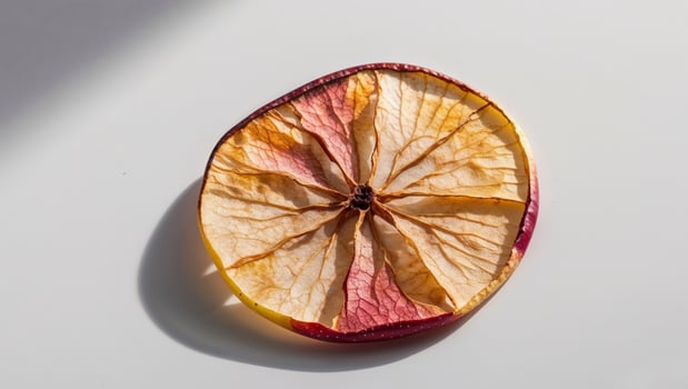 Dried apple slice autumn colors healthy snack. photo