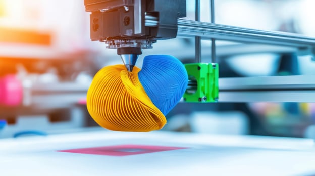 Intricate 3D Printer Fabricating Mechanical Components photo