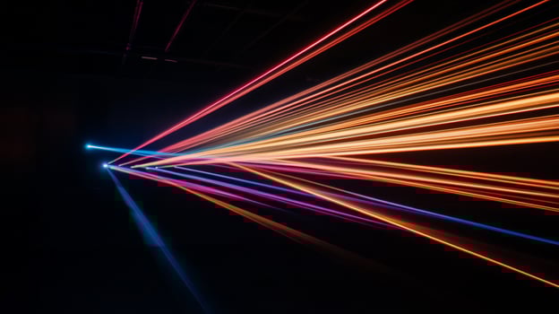 Abstract light streaks radiating outward photo