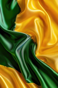 brazil independence day, Brazilian flag, silk fabric texture, abstract green yellow background, vertical banner, copy space, free space for text photo