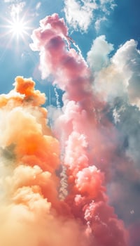 Vibrant Smoke Trails in Clear Sky During Memorial Day Air Show Display photo