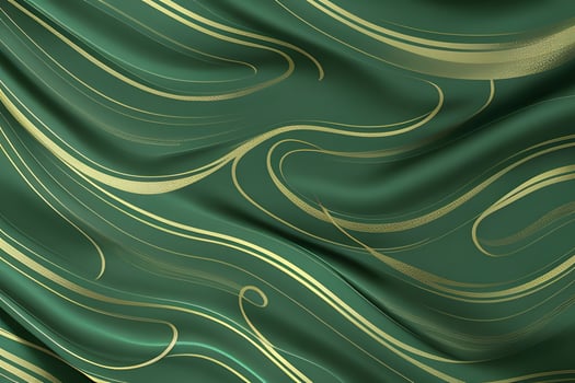 Elegant Emerald Green and Gold Swirls A Luxurious Abstract Design photo