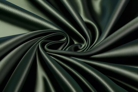 Elegant Dark Green Satin Fabric Swirls photo