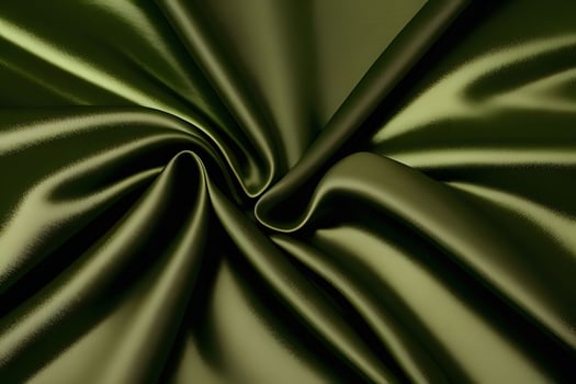Olive Green Satin Fabric Drape Luxurious Texture and Sophisticated Sheen photo