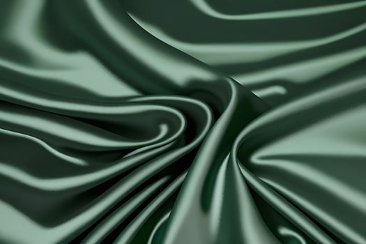 Elegant Green Silk Fabric Draped Luxuriously photo