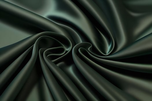 Elegant Dark Green Satin Fabric Drape Luxurious Texture and Smooth Surface photo