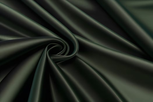 Dark Emerald Green Satin Fabric Drapery Luxurious Texture and Smooth Waves photo