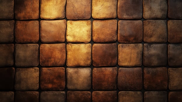 Brown And Gold Square Stone Tile Wall Texture photo