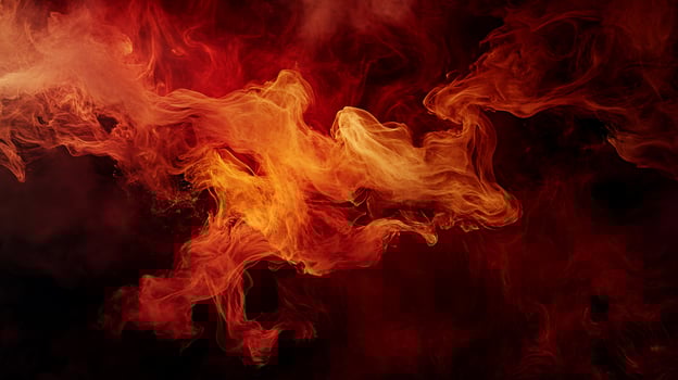 Fiery smoke swirls in darkness photo