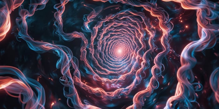 Abstract Colorful Spiral Light Energy Flow on Dark Background photo