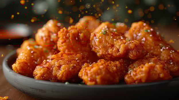 Chicken nuggets in a bowl on a table photo