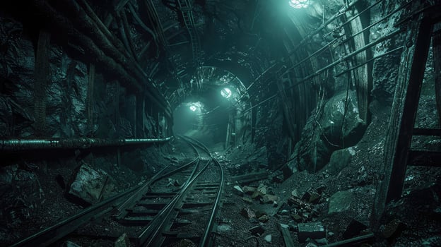 Immersive Tunnel Trek Exploring a Miners Journey Through Dynamic Underground Passages photo