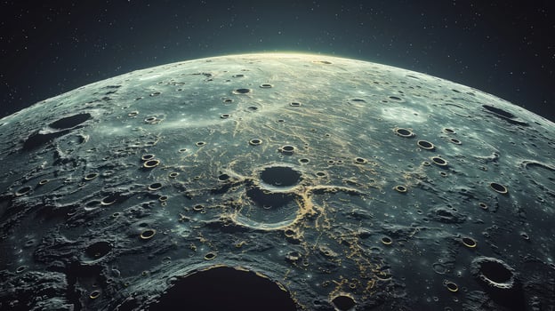 An aerial glimpse showcasing the Moon's stark and desolate terrain photo