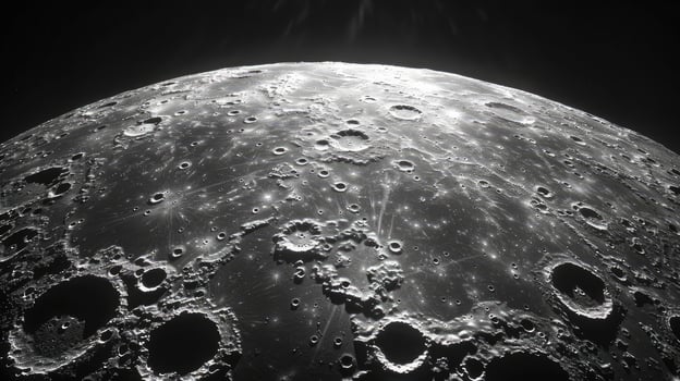 A stunning aerial view showcasing the desolate beauty of the Moon photo