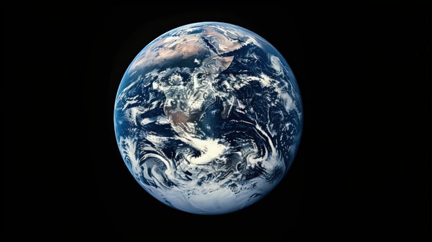 A celestial view highlighting Earth's brilliance against the cosmic void photo