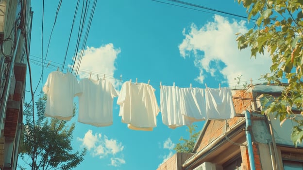 Charming Laundry Day Scene Under Sunny Sky photo