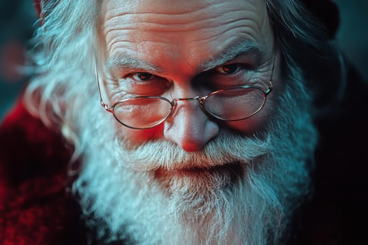 A close up of santa claus with glasses photo