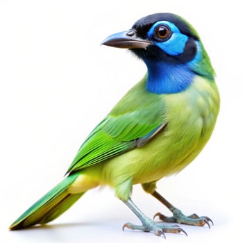 Green Jay Bird on a Plain White Background photo