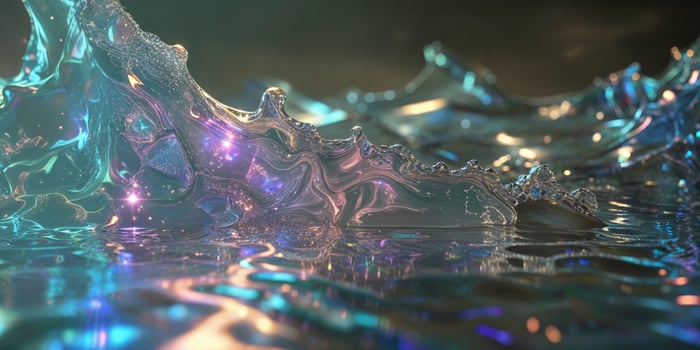 Stunning Iridescent Liquid Texture Background. photo