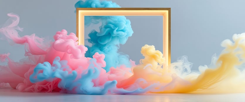 A door with colored smoke coming out of it photo
