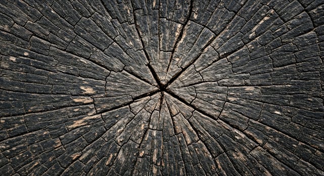 Textured Cedar Wood Deep Cracks Dark Growth Lines Stump photo
