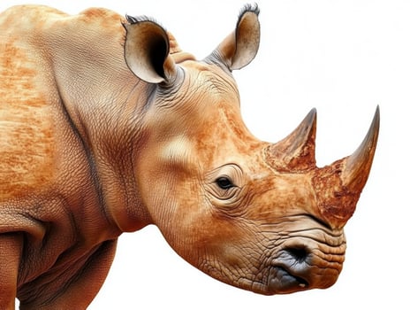 Close-up view of a rhinoceros in natural habitat under sunlight photo