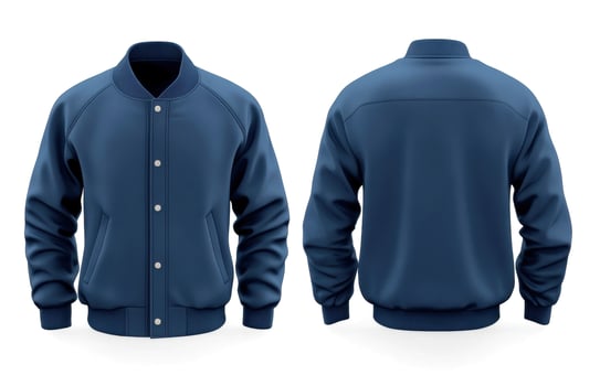 Navy blue varsity jacket design suitable for casual wear photo