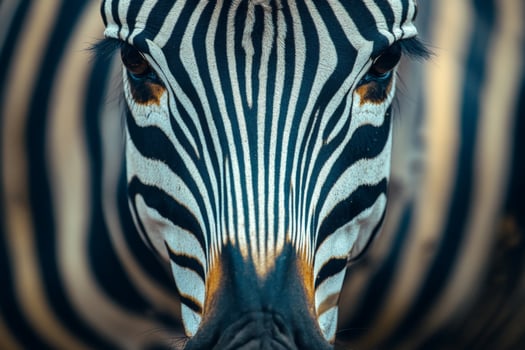 Close-up of majestic zebra with striking black and white stripes photo