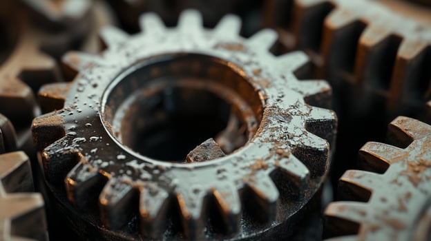 Cogwheels In Motion. An essential component of industrial design. photo